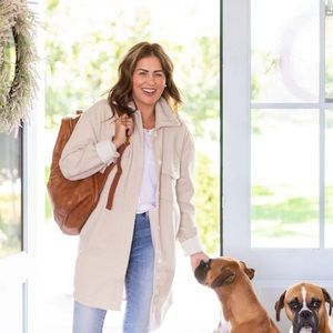 Jillian Harris x Jackson Rowe Shacket in cream